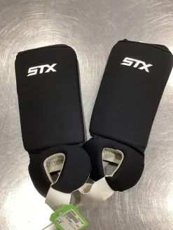 Used STX SHIN GUARDS Lacrosse Shin Guards Black MD