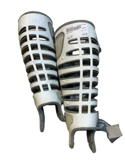 Used STX SHIN Lacrosse Shin Guards White MD