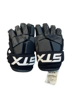 Used STX STALLION 75 Lacrosse Gloves Junior Black 11"