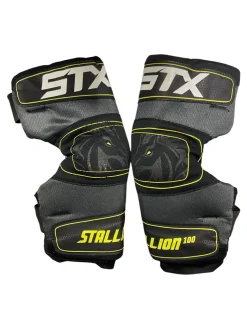 Used STX STALLION 100 Lacrosse Arm Pads/Guards Black LG