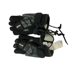 Used STX STALLION 75 Lacrosse Gloves Junior Black 8"