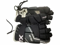 Used STX STALLION 50 Lacrosse Gloves Junior Black 10"