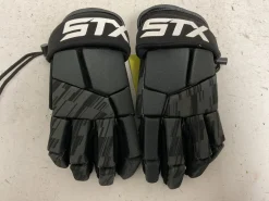 Used STX STALLION 75 Lacrosse Gloves Mens Black And Grey LG