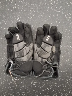 Used STX STALLION 75 Lacrosse Gloves Junior Black MD