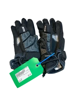 Used STX STALLION 75 Lacrosse Gloves Junior Black SM