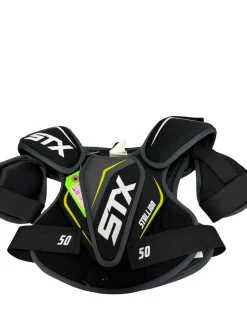 Used STX STALLION 50 Youth Lacrosse Shoulder Pads Black SM