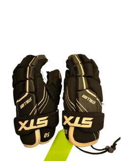 Used STX STALLION Lacrosse Gloves Junior Black 10"