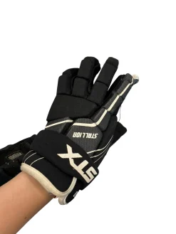 Used STX STALLION Lacrosse Gloves Junior Black 10"