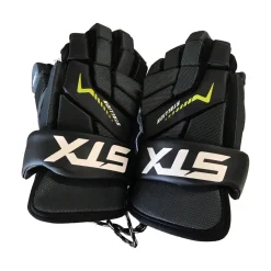 Used STX STALLION Lacrosse Gloves Junior Black 18"