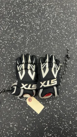 Used STX STINGER Lacrosse Gloves Junior Black 6"