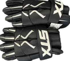 Used STX STINGER Lacrosse Gloves Junior Black 12"