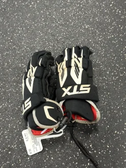 Used STX STINGER Lacrosse Gloves Junior Black 10"