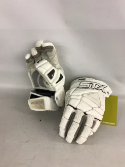 Used STX SURGEON 500 Lacrosse Gloves Junior White 12"