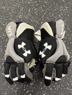 Used Under Armour COMMAND Lacrosse Gloves Mens Black SM