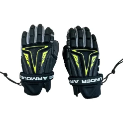 Used Under Armour LAX GLV Lacrosse Gloves Junior Black 10