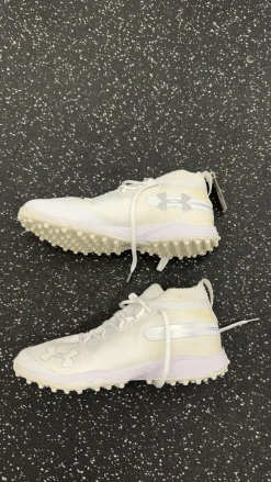 Used Under Armour TURF LAX Cleats Mens White Senior 12