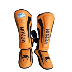 Used Venum Martial Arts Shin Pads Orange LG
