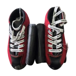 Used VNLA CODE RED ROLLER SKATES 6M/7W Senior Roller Quad Skates Red Senior 6