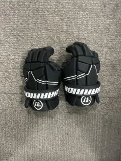 Used Warrior BURN GLOVES Lacrosse Gloves Junior Black XXS