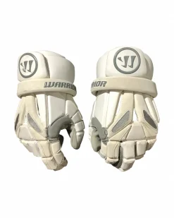 Used Warrior BURN Lacrosse Gloves Mens White LG