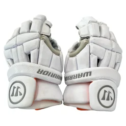 Used Warrior BURN Lacrosse Gloves Mens White LG