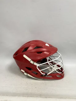 Used Warrior BURN LAX HELMET Lacrosse Helmet Red LG