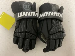 Used Warrior BURN NEXT Lacrosse Gloves Junior Black XS