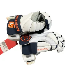 Used Warrior BURN PRO Lacrosse Gloves Mens White MD - NEW WITH TAGS