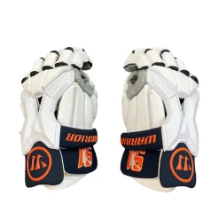 Used Warrior BURN PRO Lacrosse Gloves Mens White MD - NEW WITH TAGS