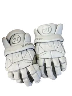 Used Warrior GLOVES Lacrosse Gloves Mens White LG