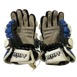 Used Warrior Lacrosse Gloves Junior White LG