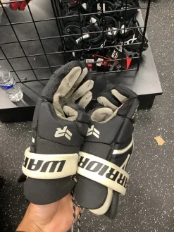 Used Warrior RABIL Lacrosse Gloves Junior Black 10