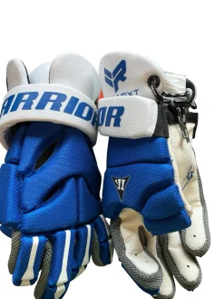 Used Warrior RABILNEXT Lacrosse Gloves Junior Royal Blue 10"