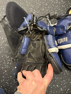 Used Warrior RPM LAX Goalie Gloves M Navy Blue MD