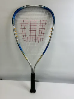 Used Wilson XPRESS Adult Squash Racquet Grey And Royal Blue 3 3/8"