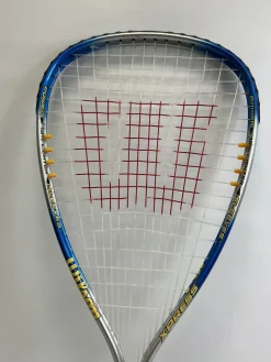Used Wilson XPRESS Adult Squash Racquet Grey And Royal Blue 3 3/8