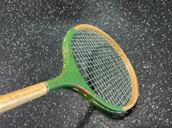 Used WOODEN BADMINTON RACQUET Adult Badminton Racquet Royal Blue Unknown