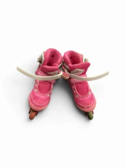 Used WOOLITIME LIGHT UP SKATES Junior Rec Fitness Skates Pink Adjustable