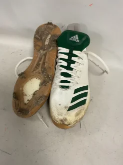 Used Adidas METAL CLEATS BB/SB Cleats Green And White Senior 9.5