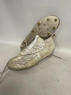 Used Adidas THREE STRIP LIFE Adult FB Cleats White Senior 9.5