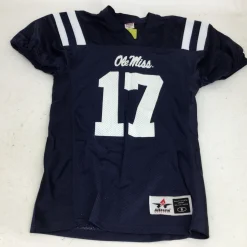 Used Alleson OLD MISS MENS SM 17 FOOTBALL JERSEY FB Top Adult Navy Blue SM