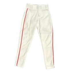 Used Alleson TAPERED BOTTOM W PIPE BB/SB Pant Boys White And Red SM