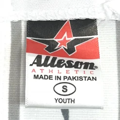 Used Alleson TAPERED BOTTOM W PIPE BB/SB Pant Boys White And Navy Blue SM