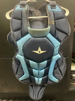 Used All-Star CPCC1216S7X Catchers Chest Protector Carolina Blue Intermed