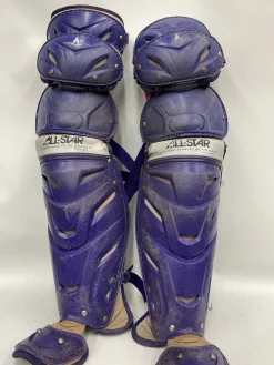 Used All-Star PURPLE CATCHER SHIN GUARDS Catchers Leg Guards Purple Adult