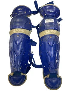 Used All-Star TOP STAR Catchers Leg Guards Royal Blue Junior