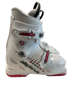Used Alpina AJ2 SZ 19.0 Girls DH Ski Boot White 190 MP - Y12