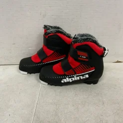 Used Alpina Boys NNN XC Ski Boots Red JR-01.5