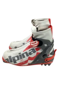 Used Alpina Boys NNN XC Ski Boots Red W 05-05.5 / JR 03.5-04