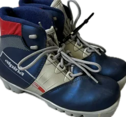 Used Alpina Boys NNN XC Ski Boots Navy Blue YT-10